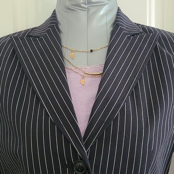 The Limited vintage black striped jacket blazer size XS nwot - Picture 2 of 8